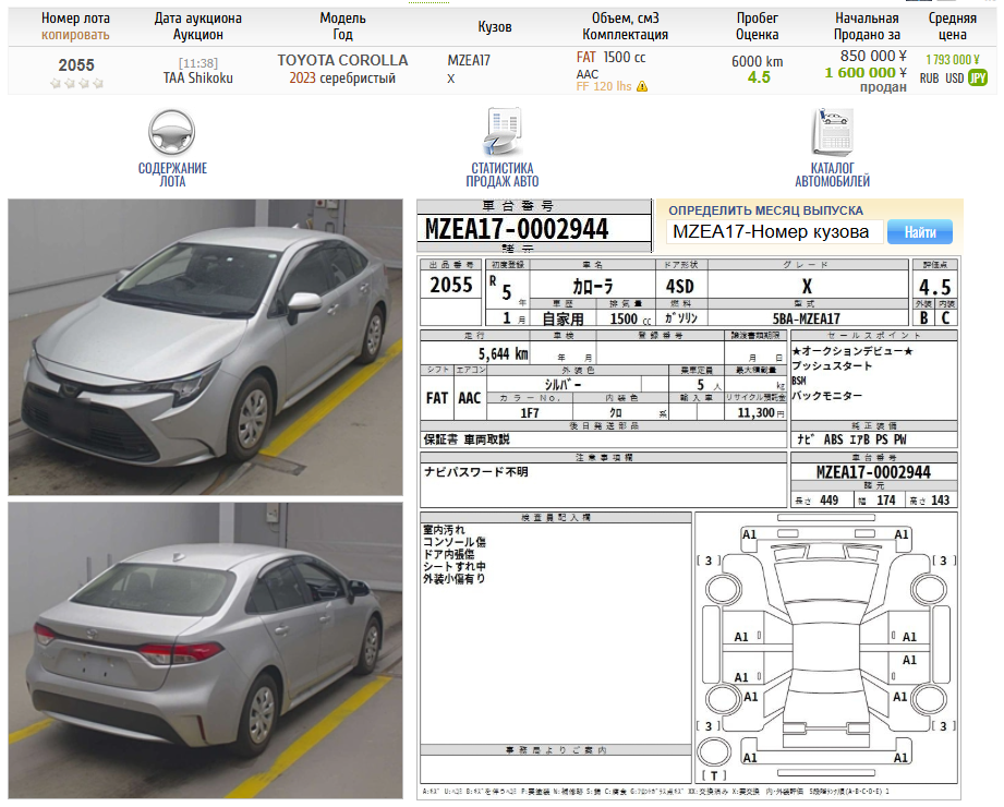 Скриншот аукциона